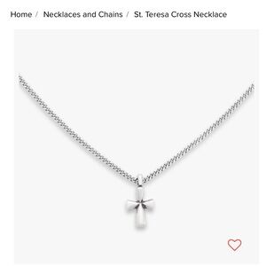 Silver James Avery St. Theresa Cross Necklace